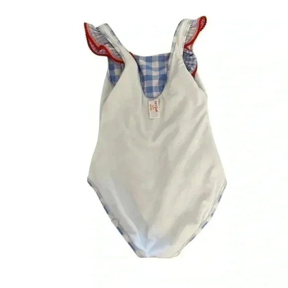 Cat & Jack Wizard of OzDorothy 1 Pc Blue Ruffles Swimming Suit SZ L10/12 - Picture 6 of 8